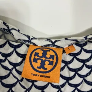 Tory Burch Justina Scallop Print Blouson Dress Large thumbnail 4