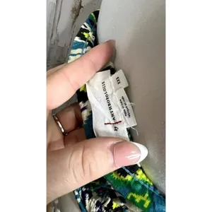 Anthropologie Women's Smocked Tube Top XS Blue/Green Ikat Print Strapless‎ Tank thumbnail 4