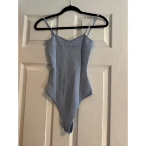 superdown Sparkly Blue Mari Knit Bodysuit Size Small Icy Blue thumbnail 4
