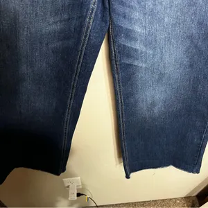 OAT New York High‎ Rise Wide Leg Raw Hem Cropped Denim Jeans thumbnail 5