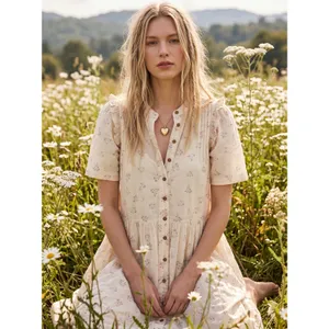 Free People Dainty Ethereal Cottage Bella Mae Midi Dress Vanilla Floral Small thumbnail 2