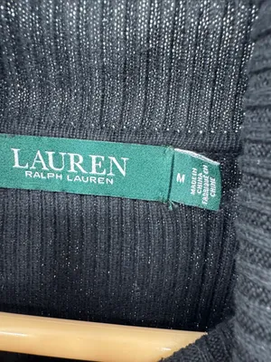 Lauren Ralph Lauren Ribbed Turtleneck Sweater Black M fall winter minimalist thumbnail 9
