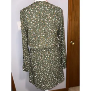 Gap cottagecore‎ Olive Green Ditsy Floral Button Front Long Sleeve Mini Dress thumbnail 5