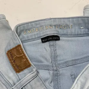 American Eagle Light Blue Women's Jeans. High rise Jeggings. Stretchy. Size 8 thumbnail 2