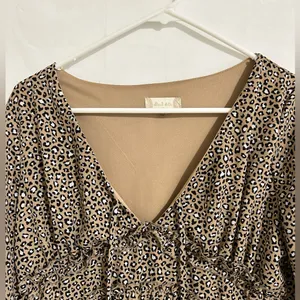 Altar’d State Womens Leopard Print Long Sleeved Mini‎ Dress size Medium thumbnail 2