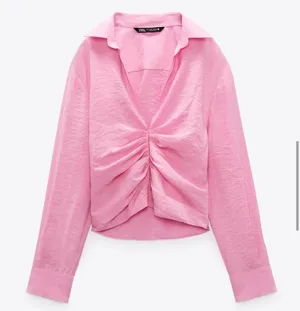 Pink textured long sleeve button front shirt thumbnail 8