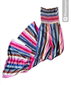 Strapless Striped Tiered Leg Jumpsuit. Small, NWOT thumbnail 1