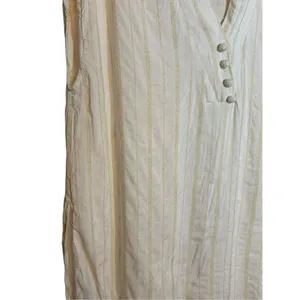 Zara Women’s Yellow & Cream lightweight Lagenlook Textured Tunic‎ Sz M thumbnail 5
