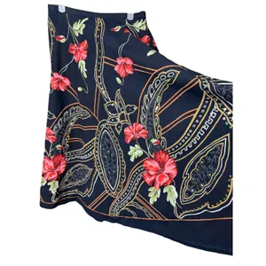 Le Mieux Studio Womens Black Floral Paisley Cotton Sequin Maxi Skirt Small thumbnail 3