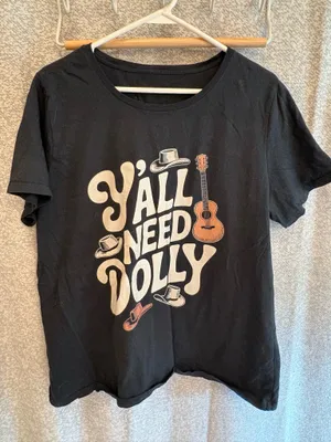 Yall Need Dolly Tee Black Size 2X thumbnail 1