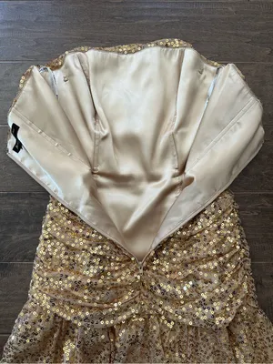 Betsey Johnson Evening Strapless Sequin Mini Dress thumbnail 10