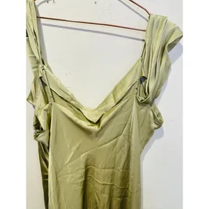 REFORMATION Dried Herbs Green Asymmetrical Cowl Neckline Rhonda Dress sz 18 thumbnail 13