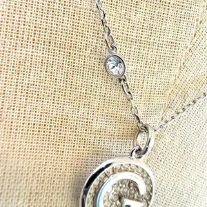 Swarovski “G” Crystal Initial Pendant Necklace thumbnail 6