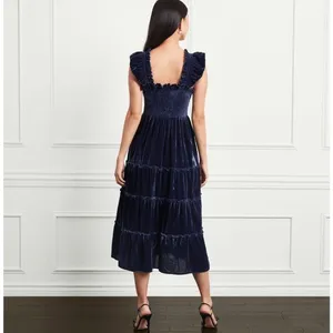 Hill House Home The Ellie Nap Dress Navy Velvet Women Size Small thumbnail 2