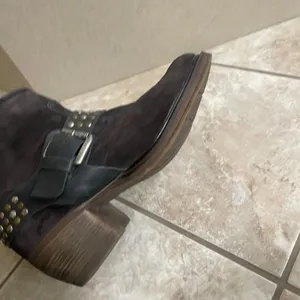 Josef Seibel Brown Suede Studded Harness Moto Ankle Boots Size 41 EU USA 10 thumbnail 5