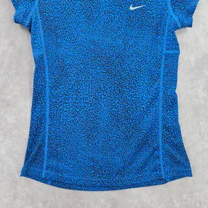 Nike Di Fit Blue Black Print‎ Short Sleeve Active Running Tshirt XS Extra Small thumbnail 4