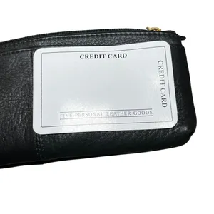 Calvin Mitchell Women Card‎ Case Wallet Black Leather Minimal Sleek Compact thumbnail 5