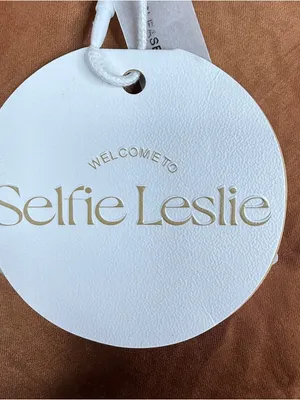 Selfie Leslie Chocolate Brown Satin Cowl Neck Maxi Slip Dress L NWT thumbnail 5