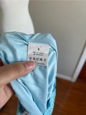 Sky Blue Sequin Floral Mini Skirt thumbnail 6