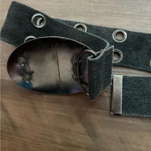 - Gray belt with metal flower and stone detail buckle y2k thumbnail 4