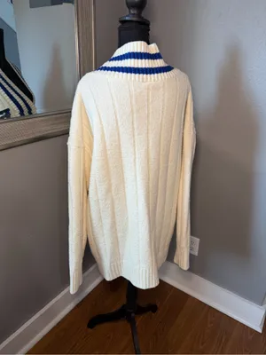 VS PINK Creamer Knit Varsity Cardigan Letterman Academia Cardigan Medium thumbnail 4