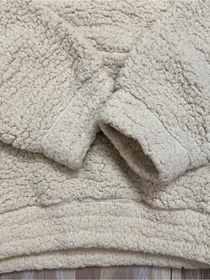 Offline by aerie Cream Sherpa Half-Zip Oversized Pullover Women’s Size Small thumbnail 6