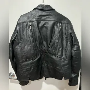 First Gear leather motorcycle jacket Black Size M thumbnail 2