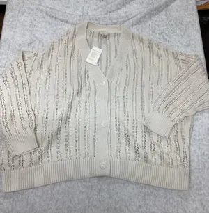 A New Day Cream Pointelle Knit Button Front Cardigan Plus Size 4X NEW. thumbnail 1