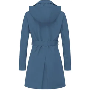 NEW Double Breasted Trench Coat Mid-Length Overcoat S NO BELT thumbnail 2