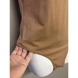 Nuuds Crewneck Sleeveless Heather Mocha/coffee Thong Bodysuit Snaps Medium NWOT thumbnail 5