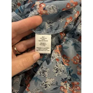 Gypsies & Moondust Flutter Sleeve Dusty Blue Floral Maxi Dress S, Ruffle Hem thumbnail 12