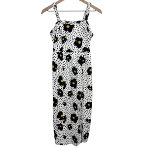 Urban Outfitters UO Remy Linen Ruffle Square Neck MIDI Dress Yellow Floral XS thumbnail 2