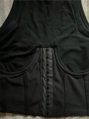 White Fox Boutique Black Corset Crop Tank thumbnail 3