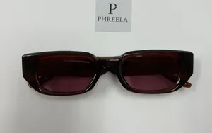 Small Retro Sunglasses / Burgundy Retro Sunglasses thumbnail 5