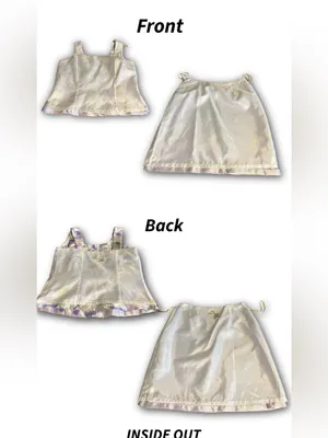 Vintage Y2k Dress Barn Purple Floral Print Satin Sheen Skirt Set (10) thumbnail 12