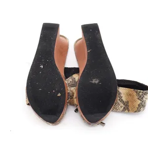 Modzori Wedge Sandals Womens 8 Platform Snakeskin Gold Reversible Fair thumbnail 13
