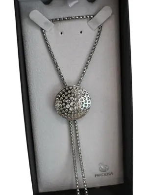 Starry Sky Surgical Steel Necklace with Preciosa Czech Crystal - Silver thumbnail 1