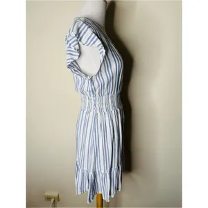 Rails Blue and White Striped Tara Catalina Ruffle Hem Mini Dress thumbnail 5