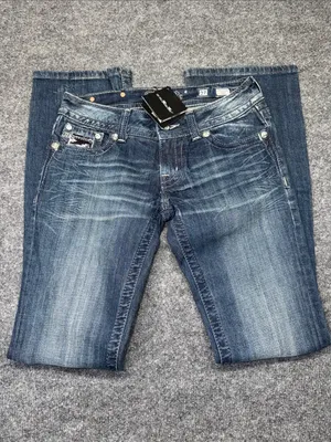 Miss Me Blue Low-Rise Boot Cut Stretch Denim Jeans thumbnail 4