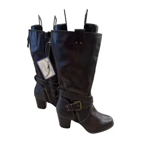 Rialto Womens Brown Leather Knee-High Boots Size 10M SKU 6965 thumbnail 3