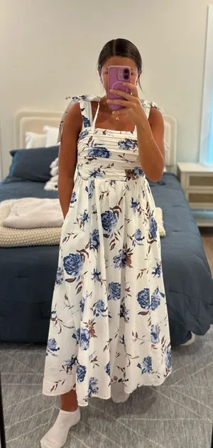 Abercrombie And Fitch Emerson Tie Strap Midi Dress Size Small thumbnail 1