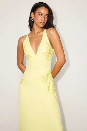 Lulus Julissa Light Yellow Embroidered Tie-Back Maxi Dress thumbnail 3