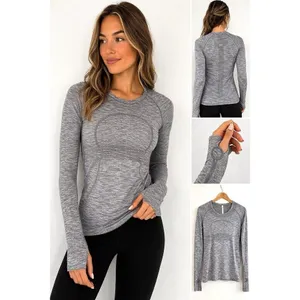 Lululemon Swiftly Tech Long Sleeve Shirt 2.0 Heathered Slate Gray Thumbholes 10 thumbnail 2