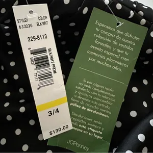 Onyx Nite Dress Black White Polka Dot Strapless Tulle Fit Flare Prom Size 3/4 thumbnail 10