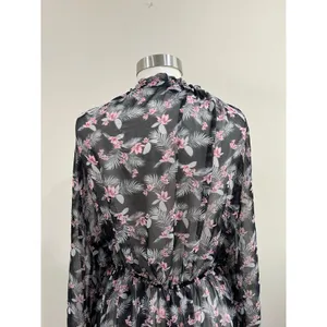 Victoria’s‎ Secret Floral Chiffon Duster Kimono Sheer Boho Cover Up XS/S thumbnail 9
