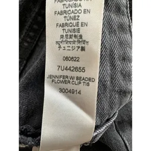 7 For All Mankind Jennifer Beaded Baggy Jeans Wide Leg Women's 26 Faded Black thumbnail 9