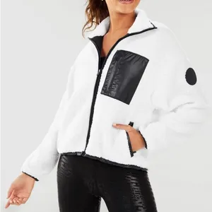 Fabletics Larissa Sherpa Fleece Zip Up Jacket Women’s Small White/Black Cozycore thumbnail 1