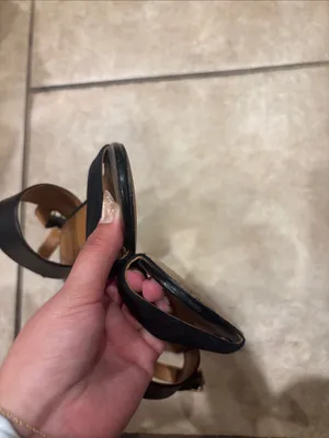 Tory Burch Gigi Black Heels with Gold Detail Under Heel thumbnail 4