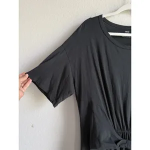 Aerie Women's XL Black Casual‎ T-Shirt Dress Ruched Waist Short Sleeve Casual thumbnail 5