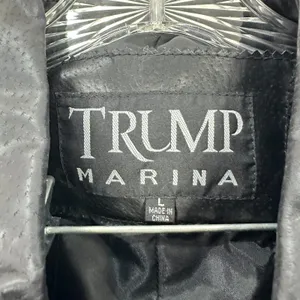 Leather Lambskin Jacket Vtg 90s Mens Large Black‎ Grunge Alt Edgy Trump Marina thumbnail 2